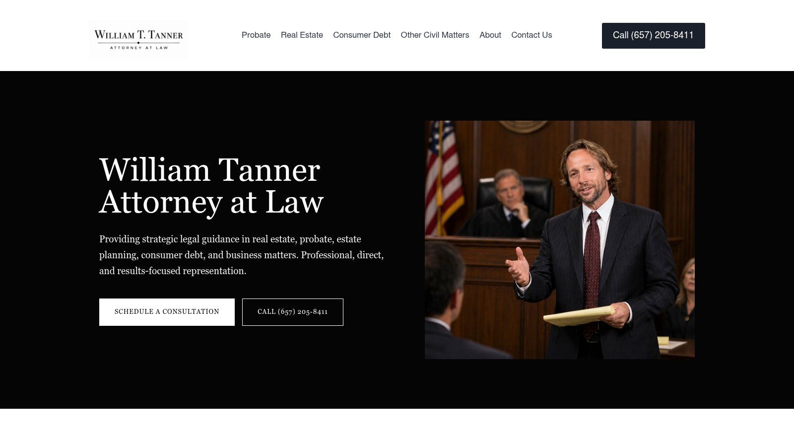 Screenshot from https://tannerlaw.org