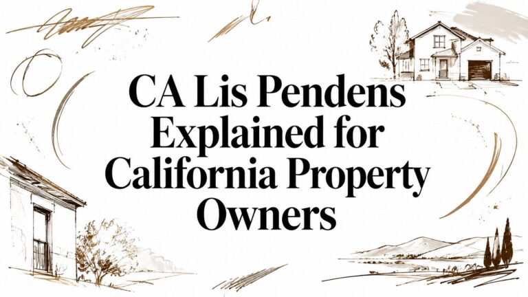 CA Lis Pendens Explained for California Property Owners
