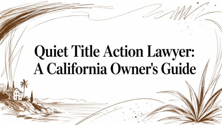 Quiet Title Action Lawyer: A California Owner’s Guide