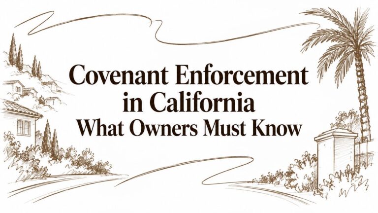 Covenant Enforcement in California What Owners Must Know